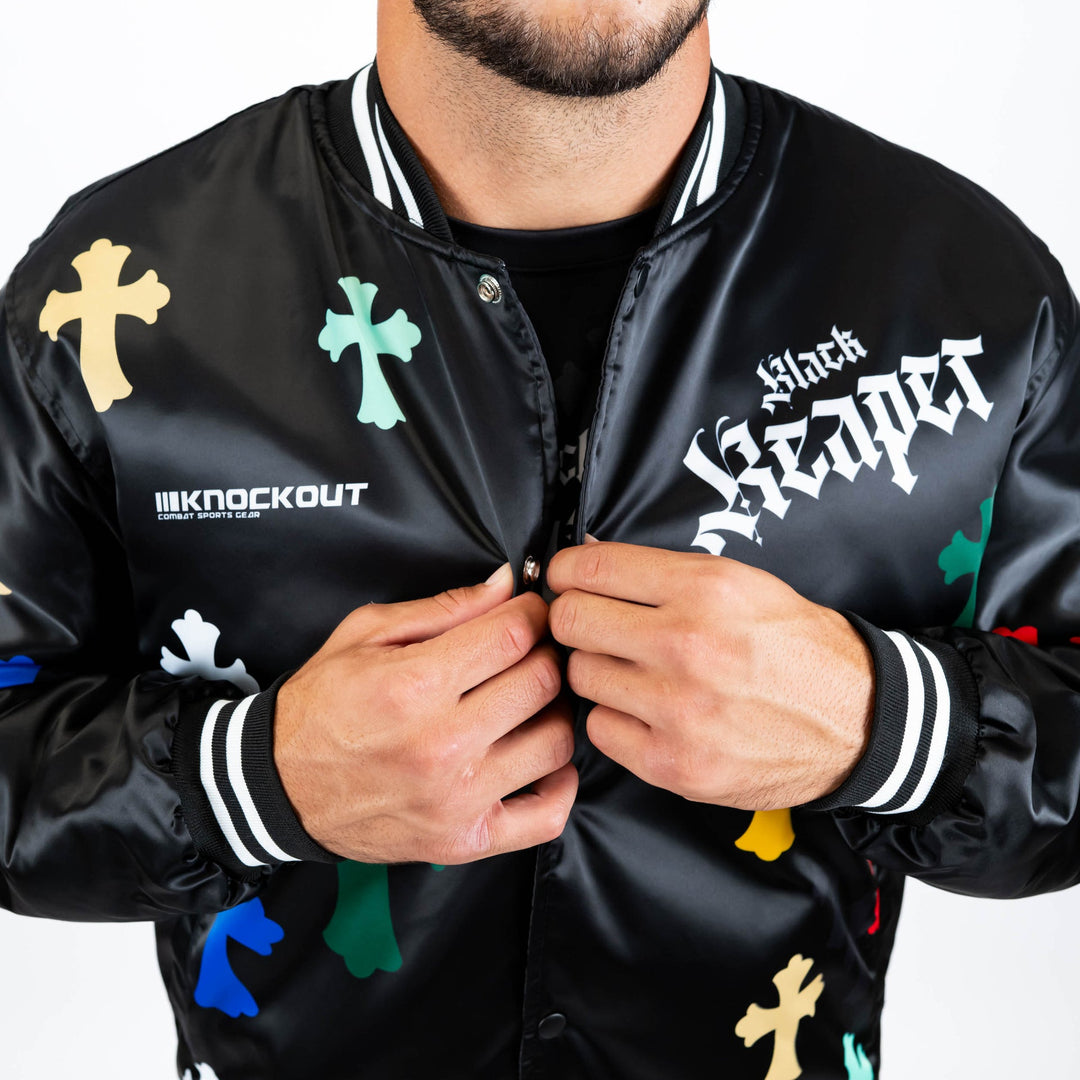 Jacheta Bomber Knockout Black Reaper | knock-out.ro
