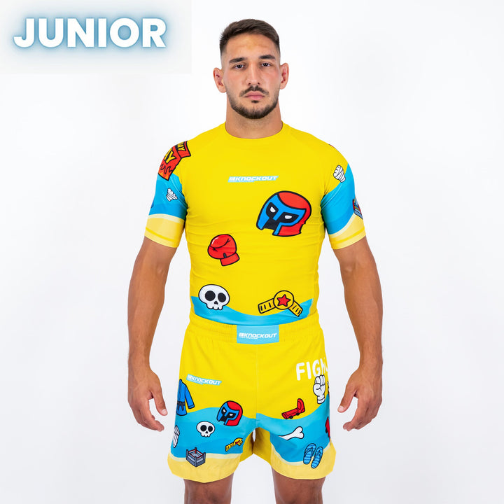 Knockout Rashguard Short Sleeves Fight Vibe Kids