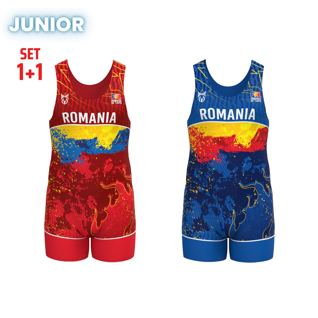 Pachet Dres Lupte Superstar V2 Copii( Rosu + Albastru) | knock-out.ro