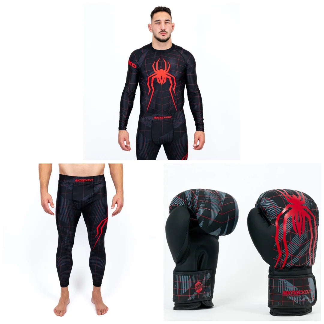 Pachet Webman: Pantaloni + Bluza Compresie + Manusi MMA | knock-out.ro