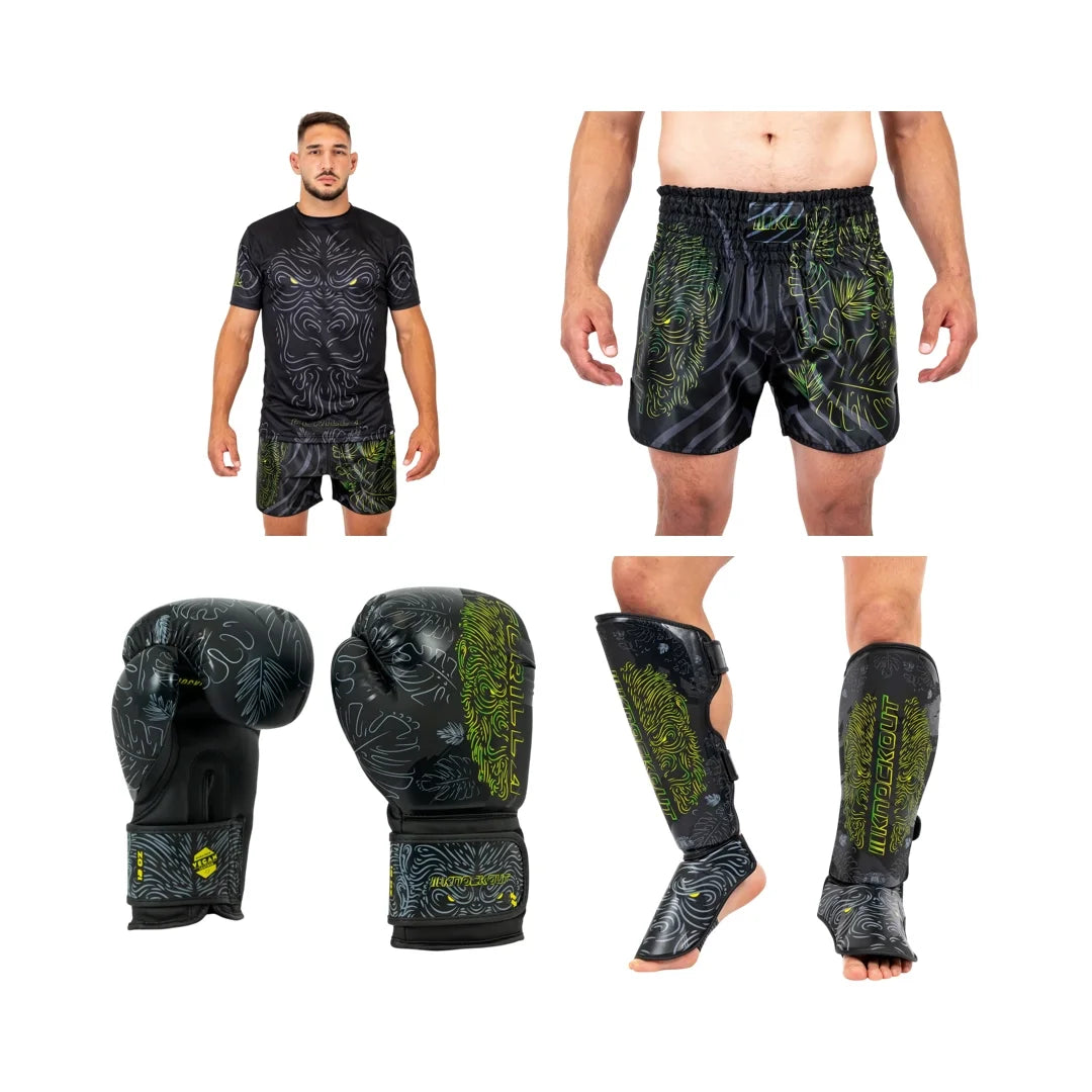 Pachet Gorilla: Tricou + Sort + Manusi + Tibiere | knock-out.ro