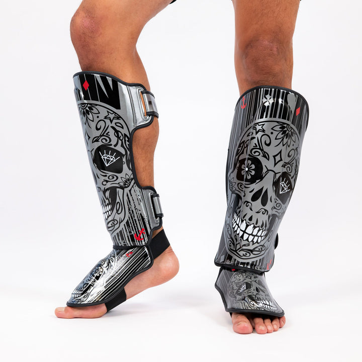 Knockout Shin Guards Kickbox Skull