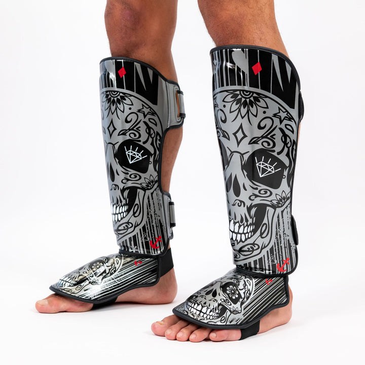 Knockout Shin Guards Kickbox Skull