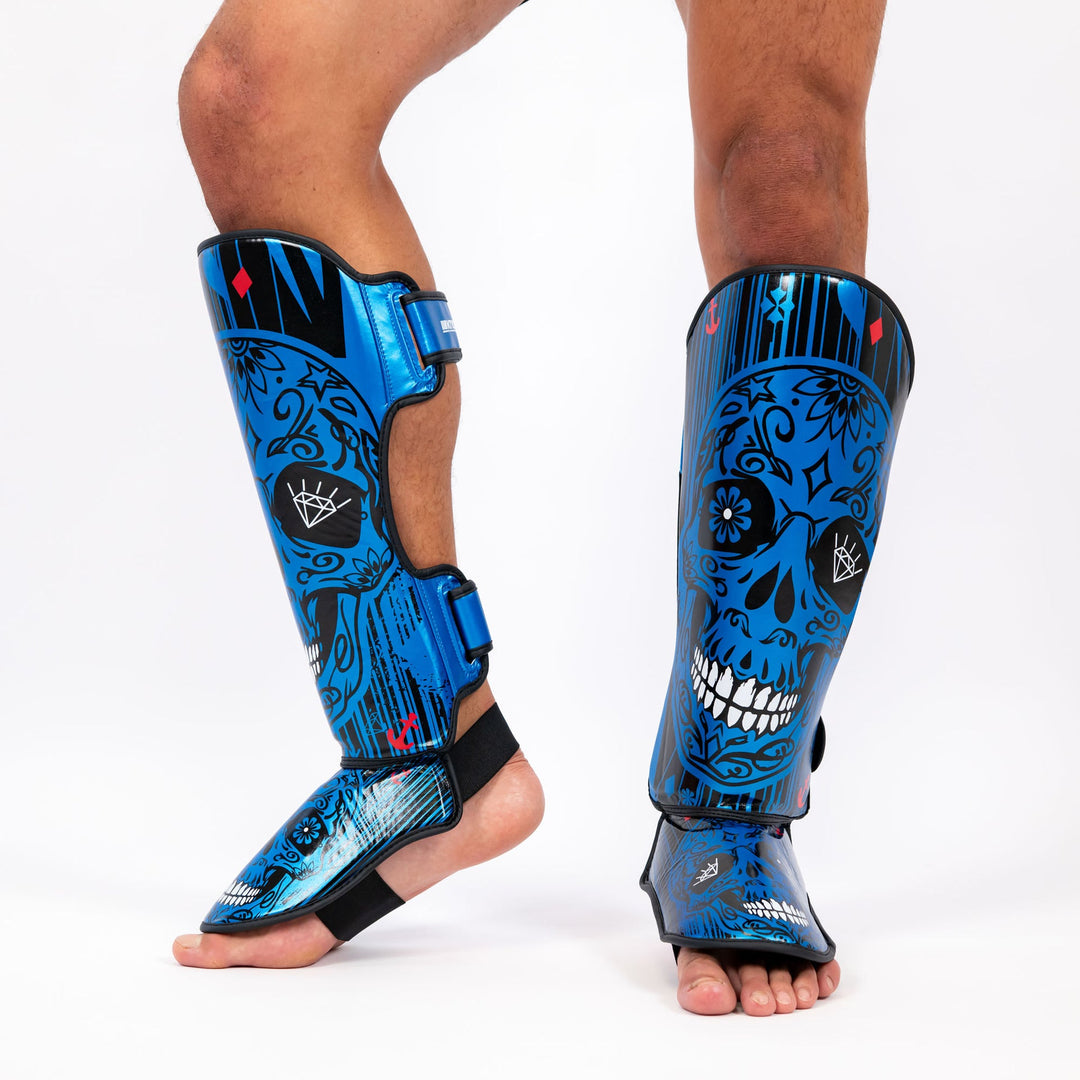 Knockout Shin Guards Kickbox Skull