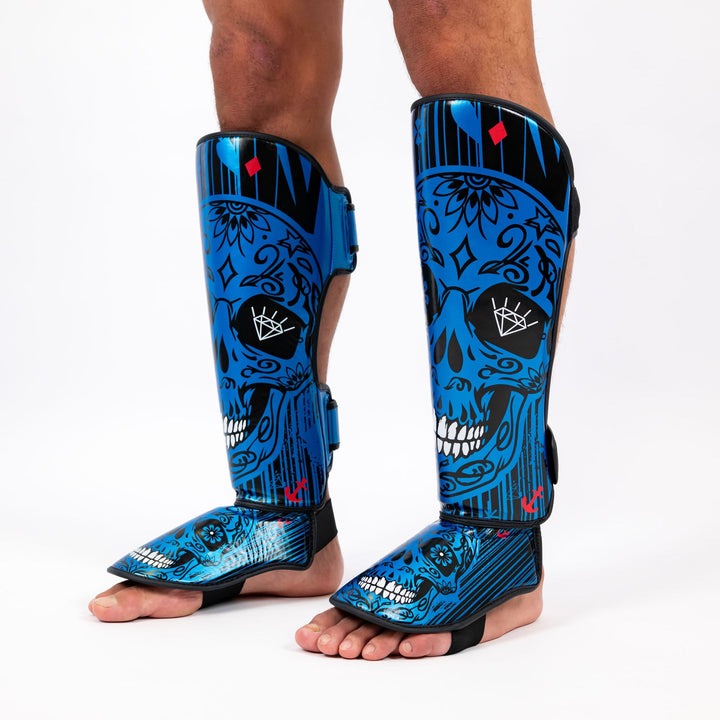 Knockout Shin Guards Kickbox Skull