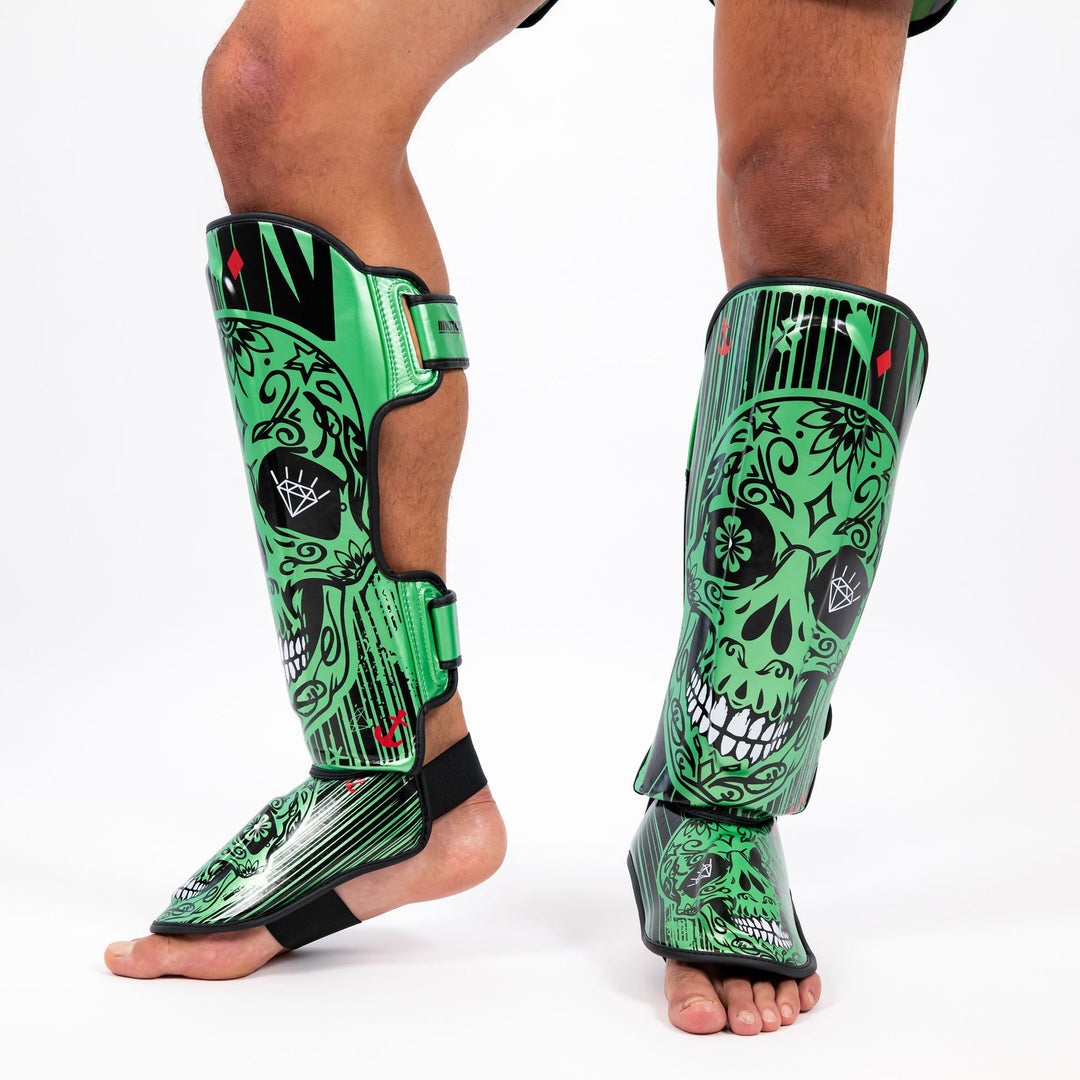 Knockout Shin Guards Kickbox Skull