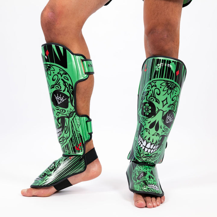 Knockout Shin Guards Kickbox Skull