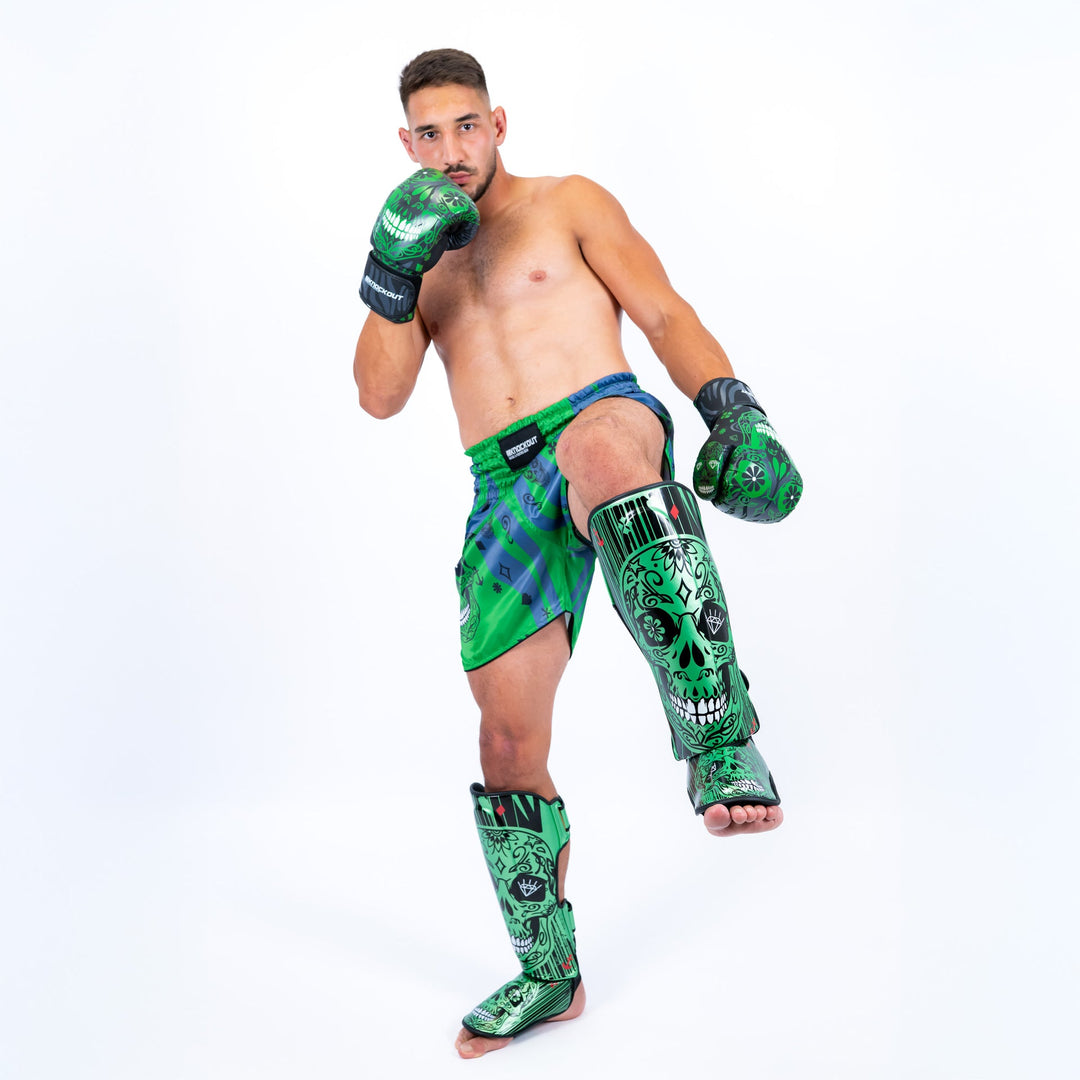 Knockout Shin Guards Kickbox Skull