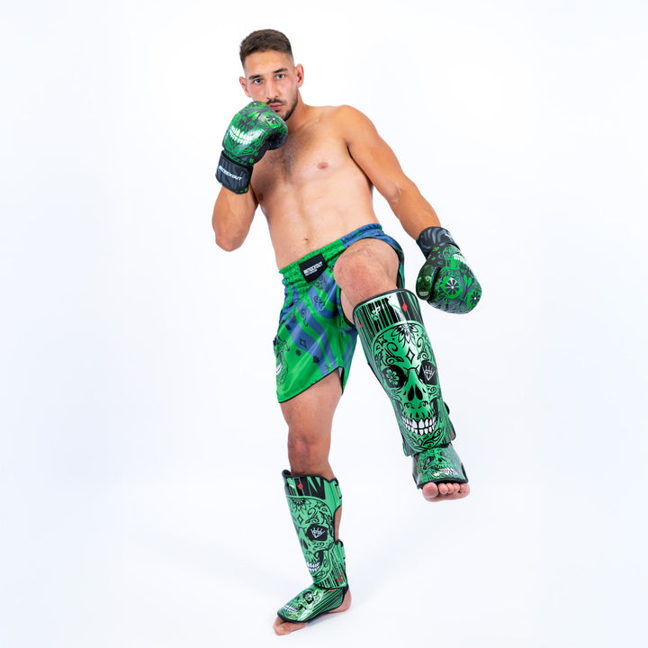 Knockout Shin Guards Kickbox Skull