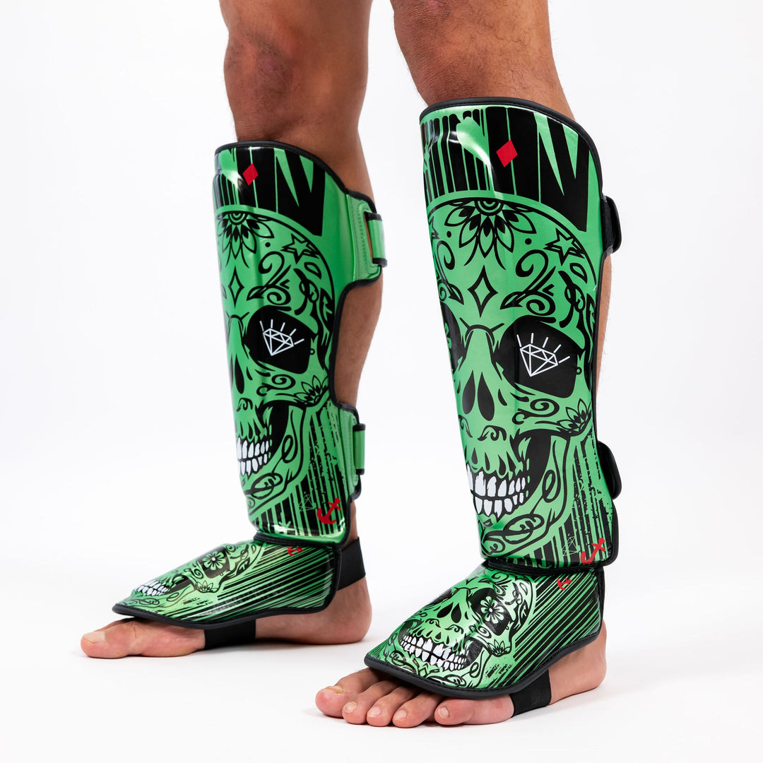 Knockout Shin Guards Kickbox Skull