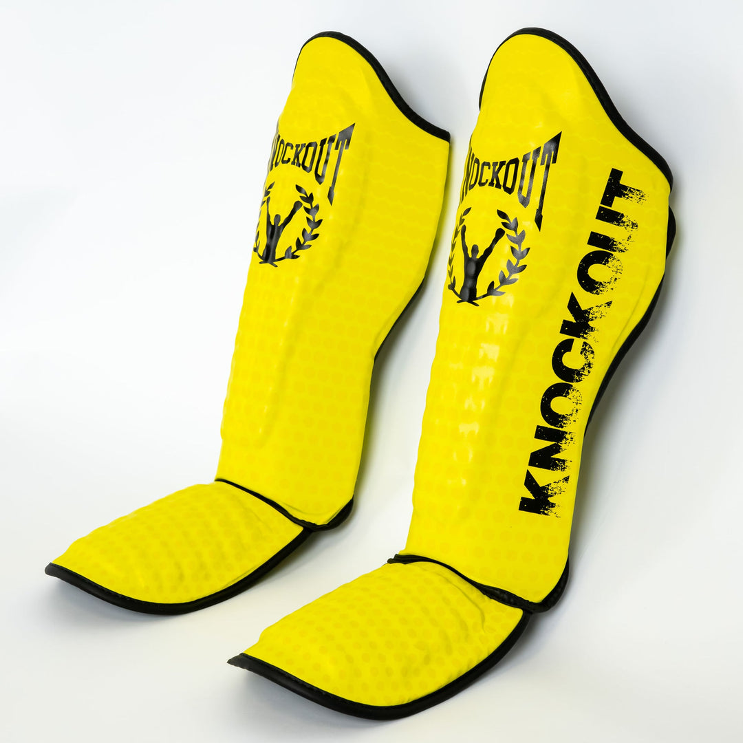 Knockout Shin Guards Kickbox Double Fluo