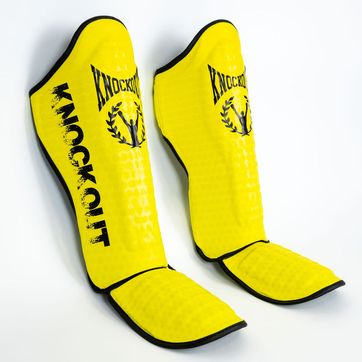 Knockout Shin Guards Kickbox Double Fluo