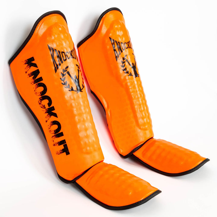 Knockout Shin Guards Kickbox Double Fluo