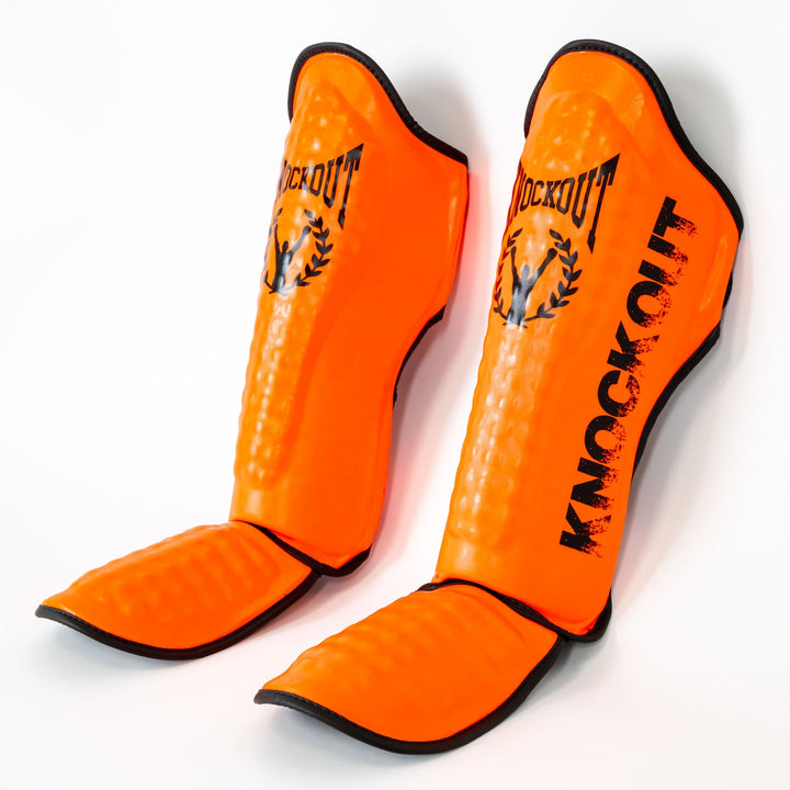 Knockout Shin Guards Kickbox Double Fluo