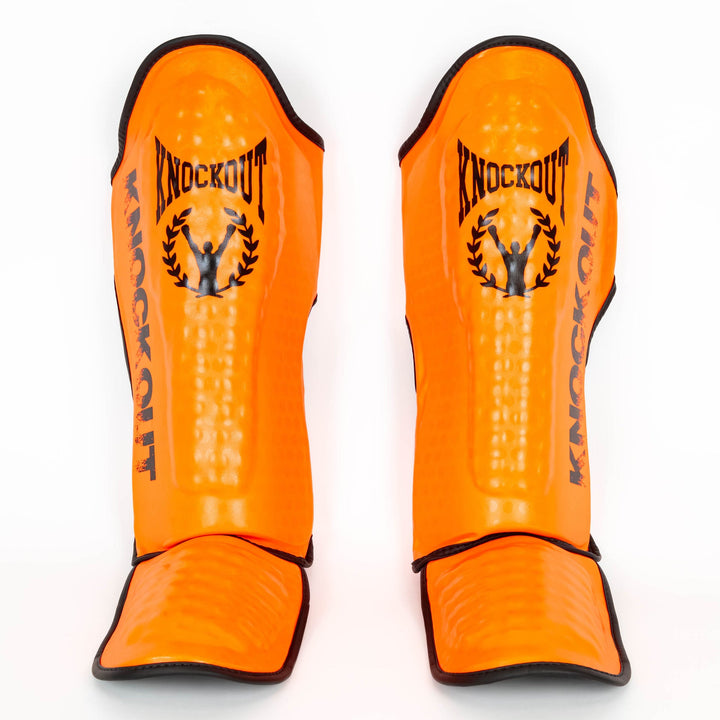 Knockout Shin Guards Kickbox Double Fluo