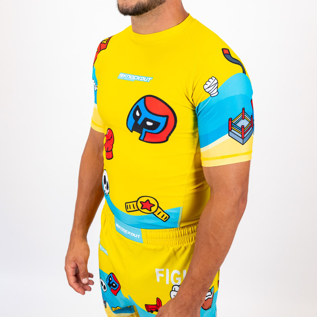 Knockout Rashguard Short Sleeves Fight Vibe Kids